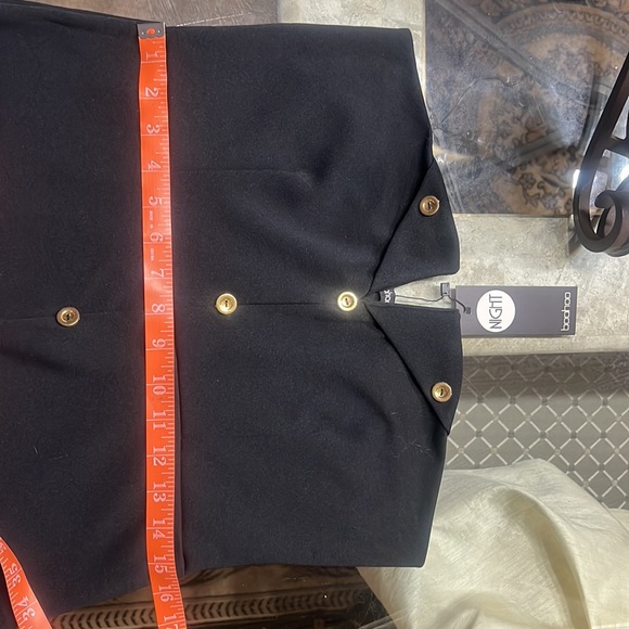 Boohoo Night Bandeau Thigh Maxi Black Dress Button Down V Cut Neckline - Picture 11 of 11